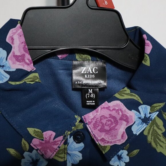 Girls Midi Navy Dress Size Medium (7-8) Floral Print Zac Kids - Picture 6 of 6